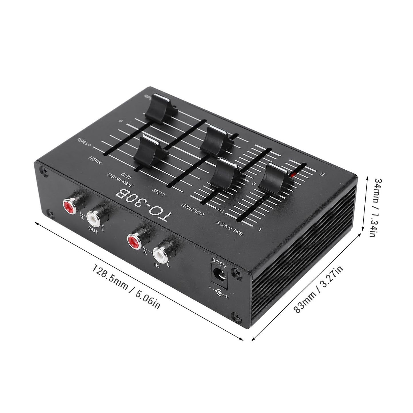 3 Band Equalizer, 20Hz-20Khz High Medium Low EQ Stereo Equalizer Channel Digital Equalizer