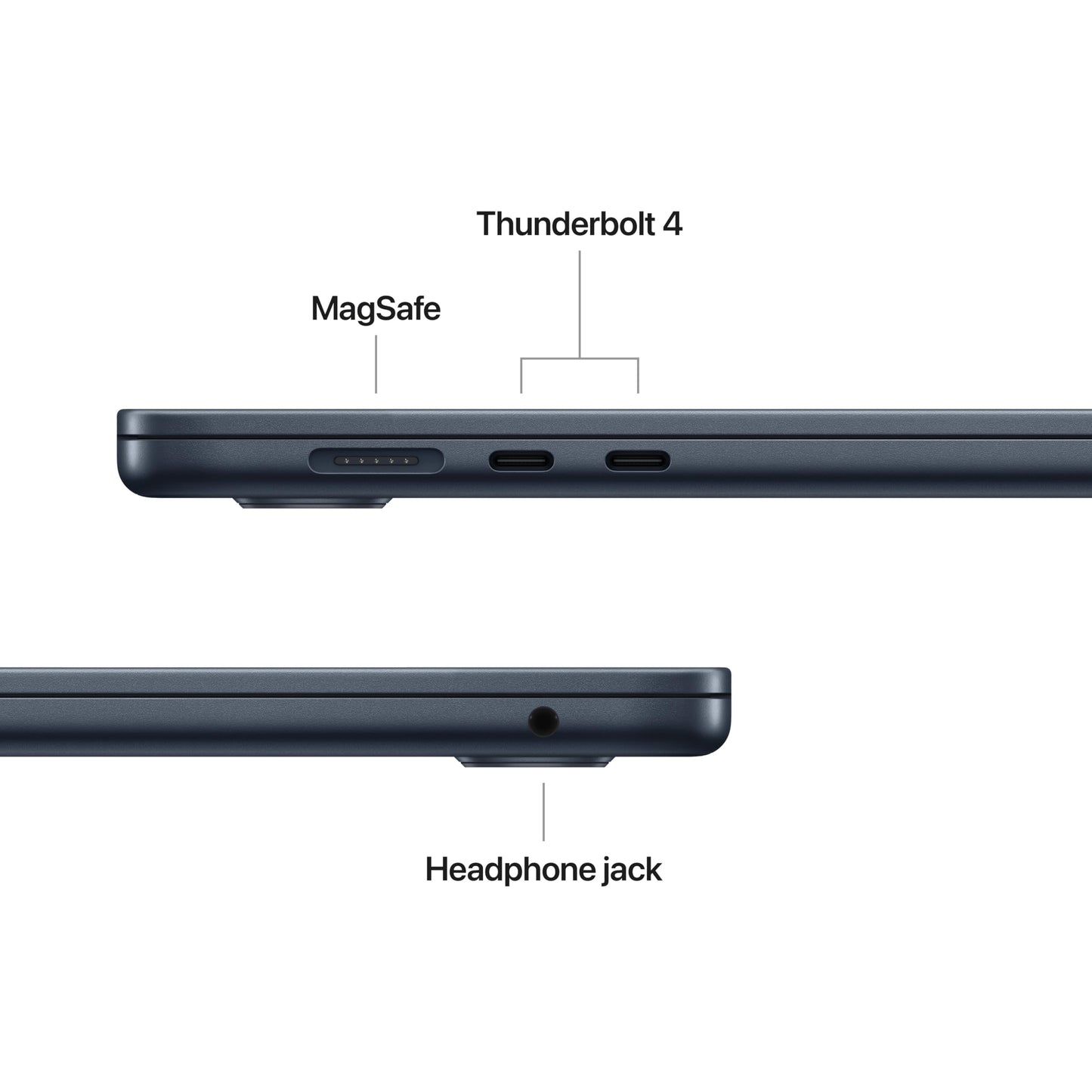Apple 2025 MacBook Air 15 tum med M4-chip : 15,3-tums Liquid Retina-skärm, 16 GB enhetligt minne, 256 GB SSD-lagring, 12MP Center Stage-kamera, Touch ID, Byggd för Apple Intelligence; Midnatt