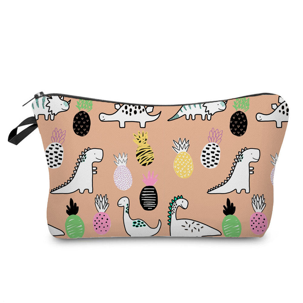 Cartoon Dinosaur Print Makeup Bag