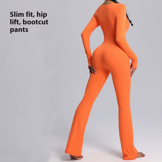 Women's Long Sleeve Yoga Jumpsuit High Elastic Breathability
