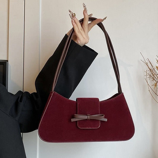 High-end, Solid-color, Niche-design, Textured, Fashionable, Commuter-style Women's Shoulder Bag