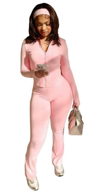 Top Casual Trousers Fashion Hair Band Three-piece Set