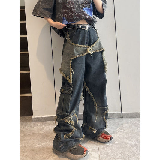Small Street Design Sense American Retro Jeans Dame