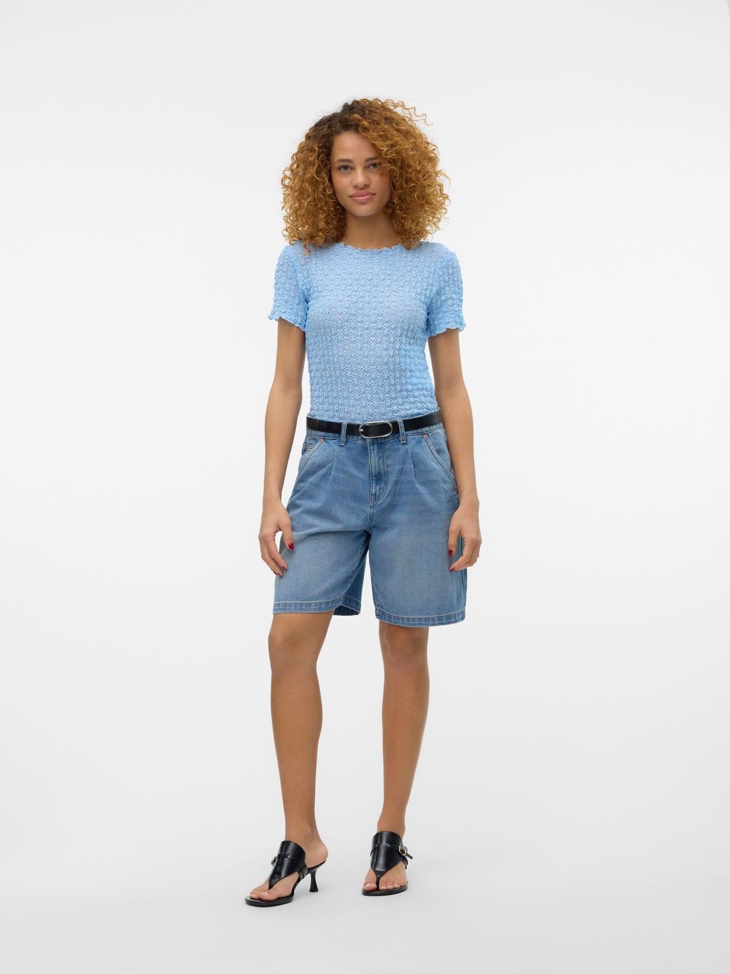 VERO MODA dam Vmshelby Ss O-neck kort topp Vma Noos Topp