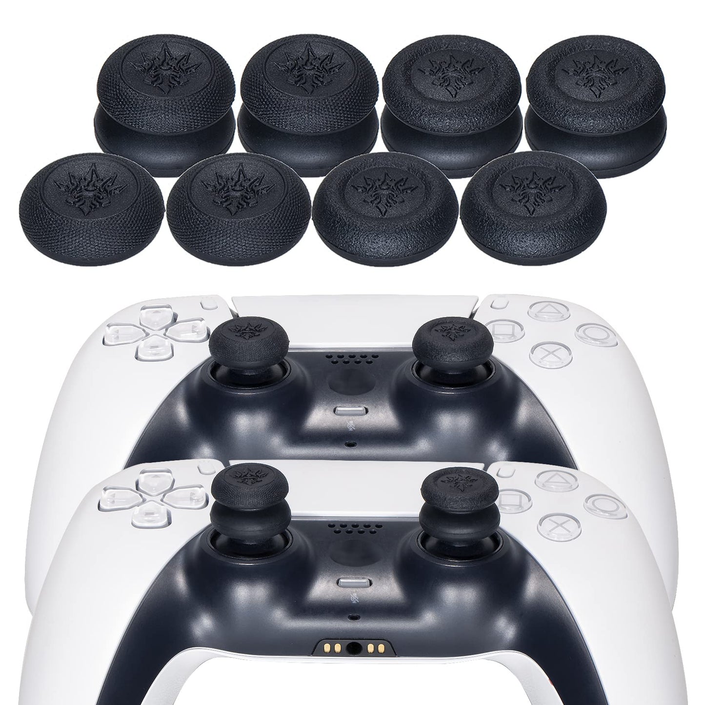 YoRHa Dubbade tryck silikongummi anpassa hudskydd för PS5 Dualsense Controller x 1 (kamouflage vit) med Pro tumgrepp x 10