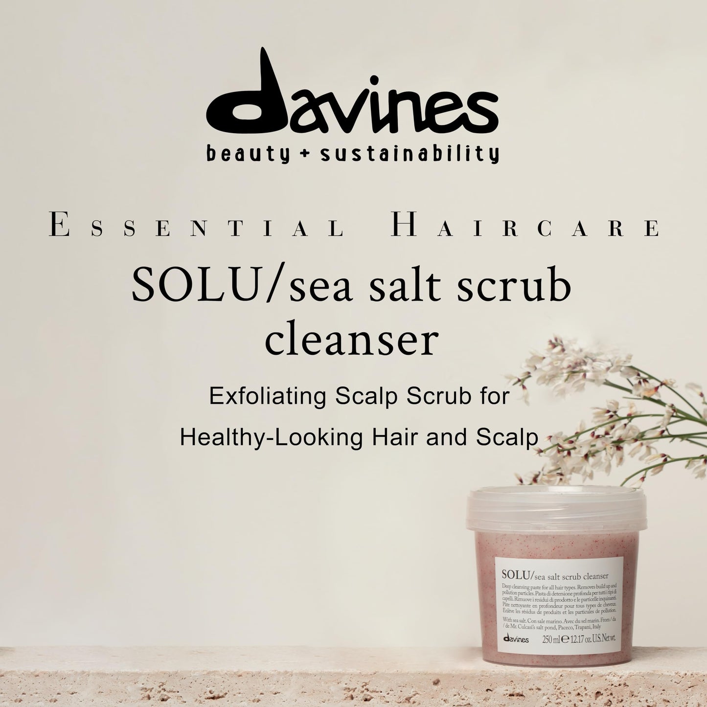 Davines SOLU Sea Salt Scrub Cleanser 250 ml
