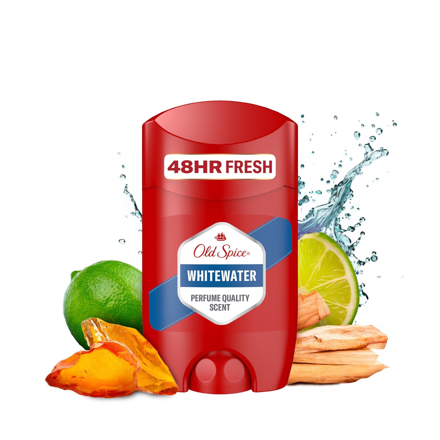 Old Spice Whitewater, Deodorant för män, 50 ml, 48 h fräschhet, 0% aluminiumsalter, inga vita rester eller gula fläckar