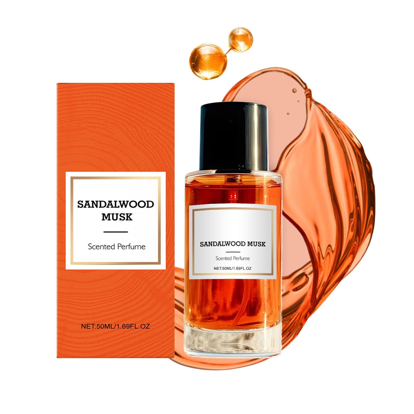 Sandelträ mysk perfum, oregelbunden doft i en elegant flaska långvarig unisex doft daglig användning & kontorsnödvändighet, naturlig reseparfym för män och kvinnor 50 ml