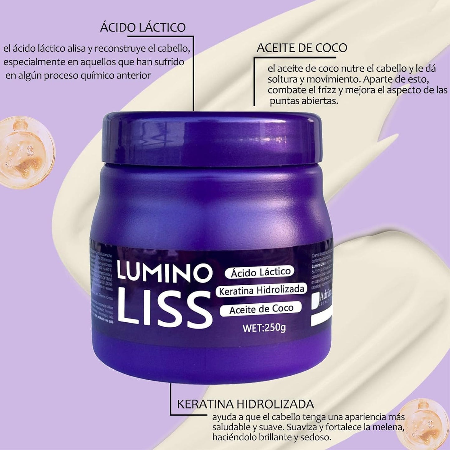 Lumino Liss utjämning, LuminoLiss-rätning, formlös Lumino Liss – 250 g rak, silkeslen, frizz hårplattång – med varaktig glans och naturlig mjukhet (2)