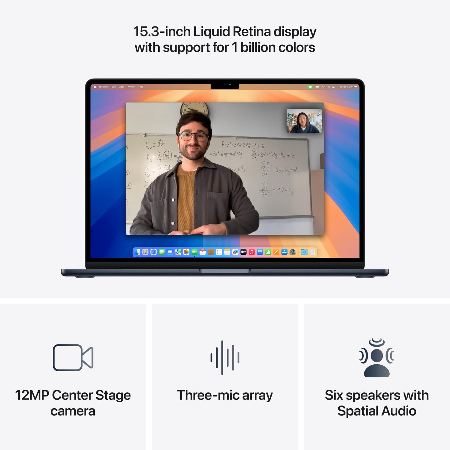 Apple 2025 MacBook Air 15 tum med M4-chip : 15,3-tums Liquid Retina-skärm, 24 GB enhetligt minne, 512 GB SSD-lagring, 12MP Center Stage-kamera, Touch ID, Byggd för Apple Intelligence; Midnatt