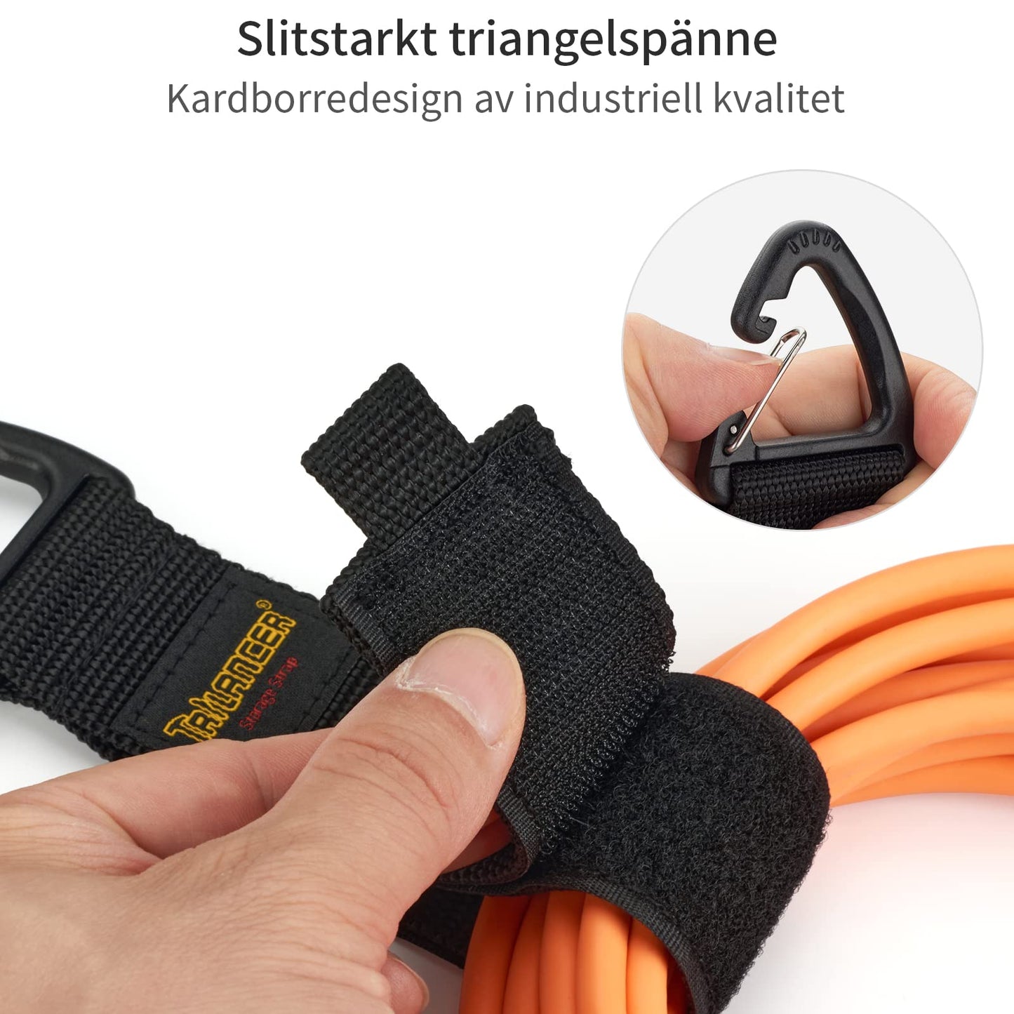 Kabelhängare och Kabelorganiserare(6pack),Trilancer Kardborre Rem, Sladdupphängning med Karbinhake att Hänga Väggar för Kablar, Sladdar,Rep,Slangar,Organisation för Hem,Garage eller Verkstad(2S,2M,2L)