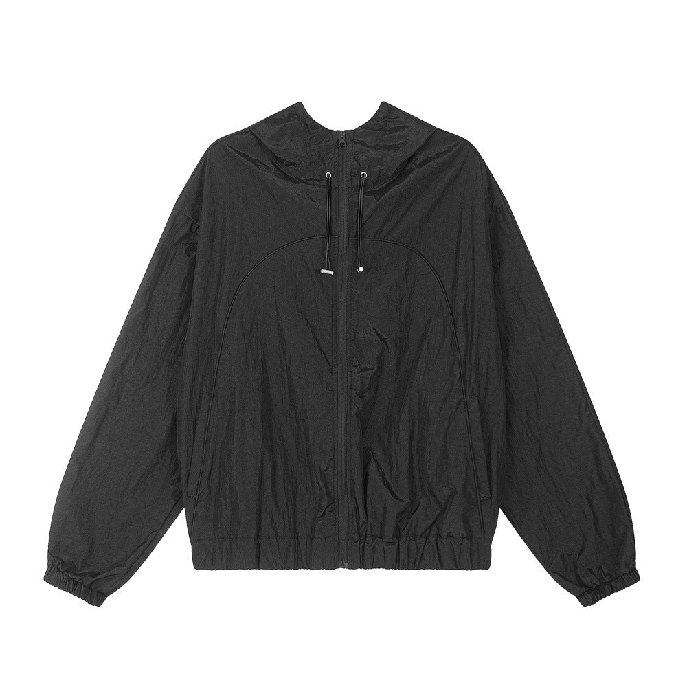 Men's Fashion Loose Hooded Zipper Jacket