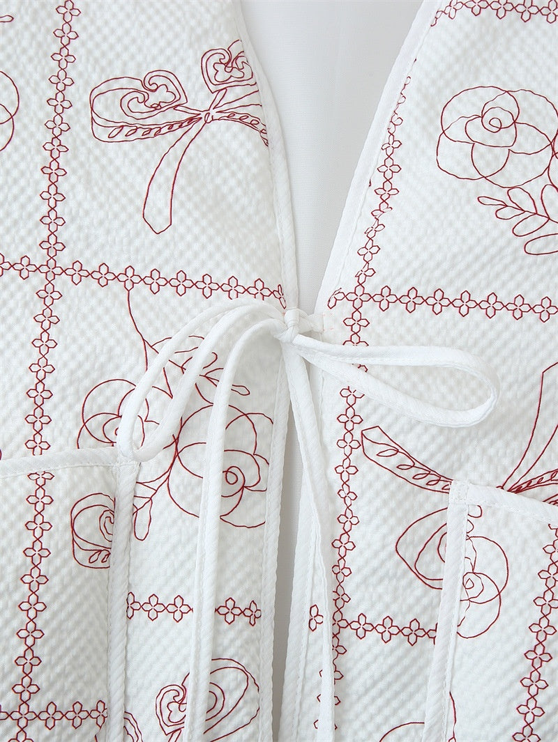 Retro Texture Printed Cotton-padded Jacket Coat