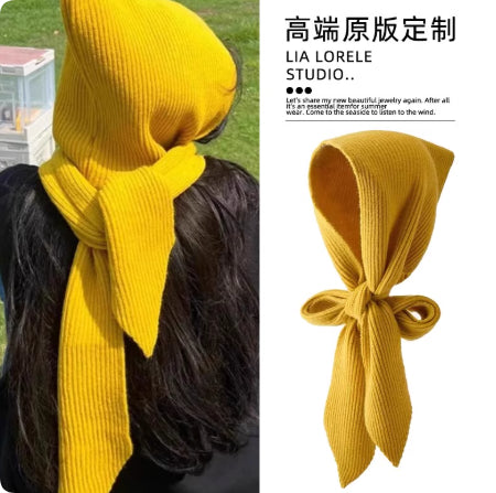 Women's Winter Hooded Scarf neck Warmer In Solid Color