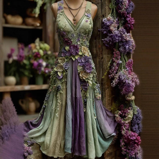 Womens Loose-fitting Dress With A Creative Pattern Sleeveless Dress