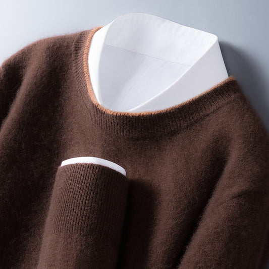 Autumn And Winter Men's Round Neck Multicolor Bottoming Sweater