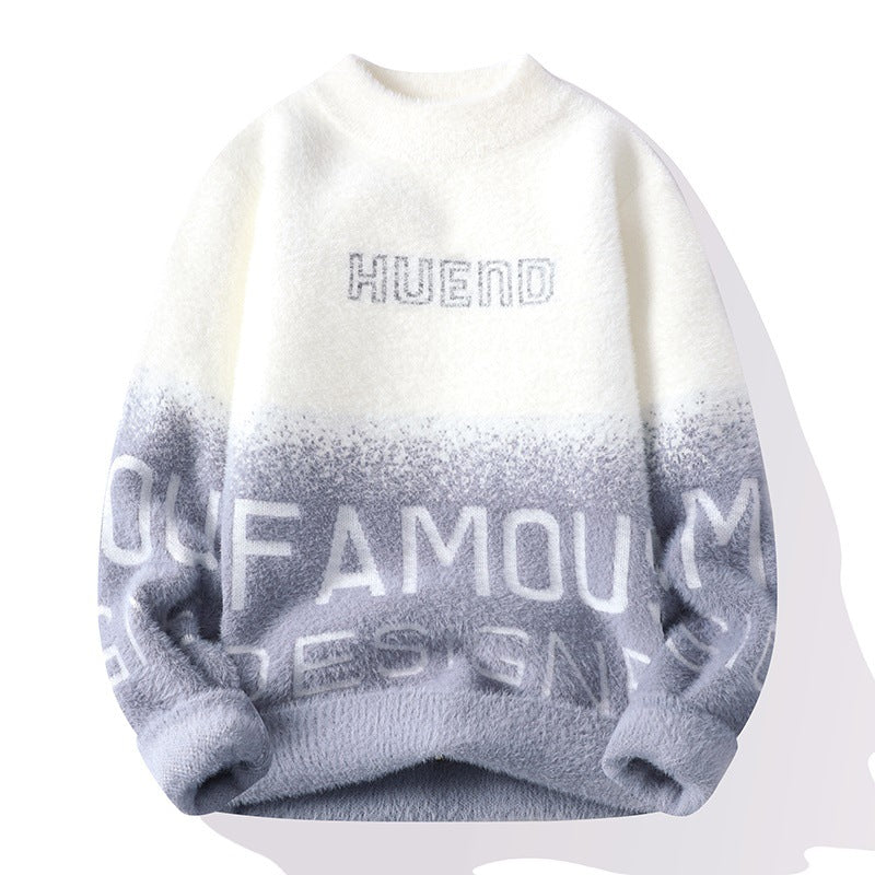 Men's Half Turtleneck With Fleece Thickened Sweater