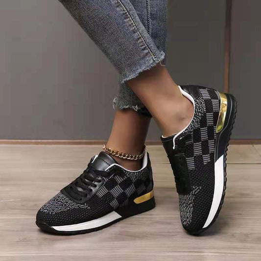 Large Size Platform Shoes With Round Toe Casual Mesh