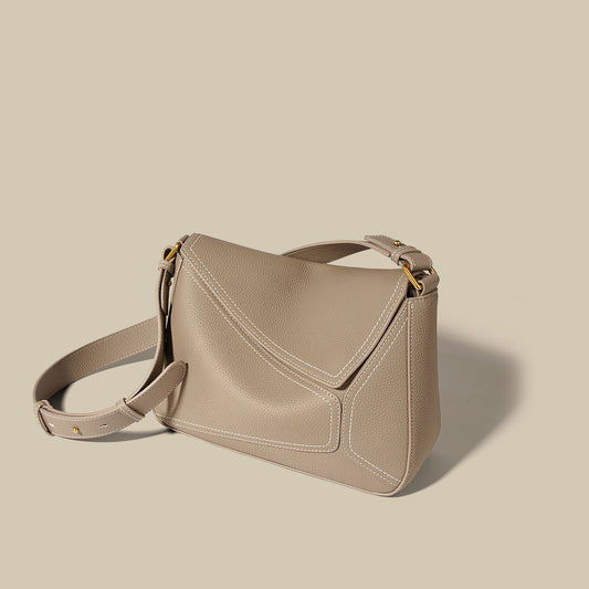 Women's First Layer Cowhide Geometric Tote Bag