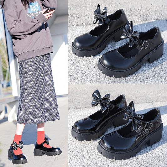 Women's Thick Sole Vintage College Mary Jane Shoes