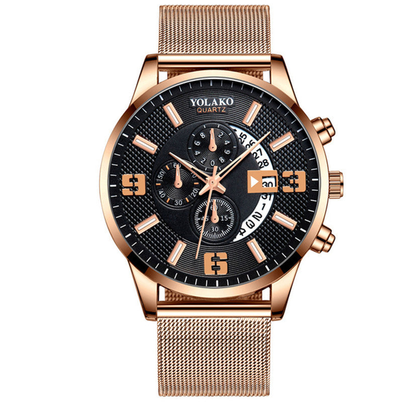Fashion Three-eye Digital Men's Watch With Calendar