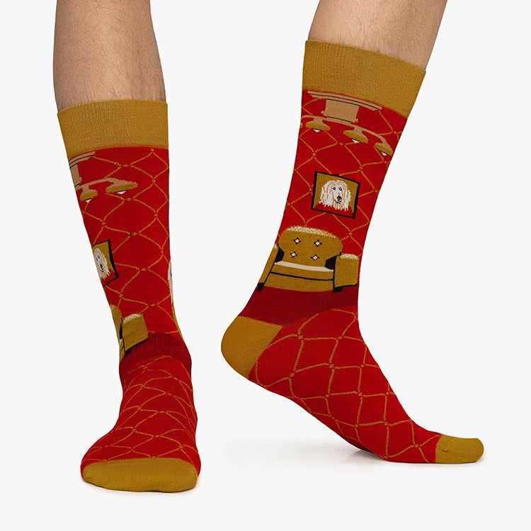 Creative Cartoon Dog Animal Trendy Jacquard Cotton Socks