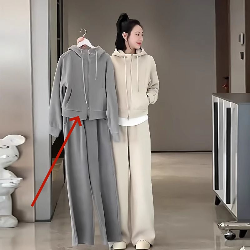 Fashion Casual Exercise Suit Women's Thickened Sweater Two-piece Set