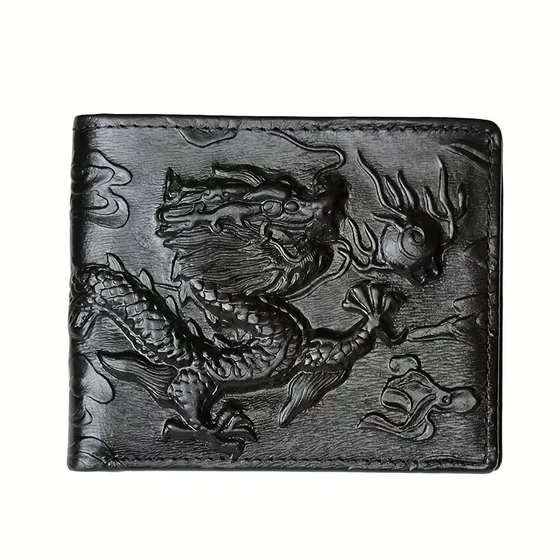 Men'S Vintage Genuine Leather Wallet 3D Printed Tiger Wallet Card Holder