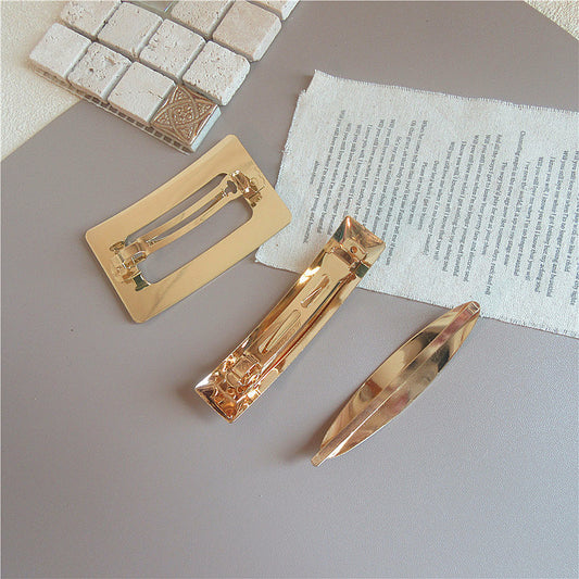 South Korea Chic Cold Wind Graceful Geometric Square Metal Barrettes