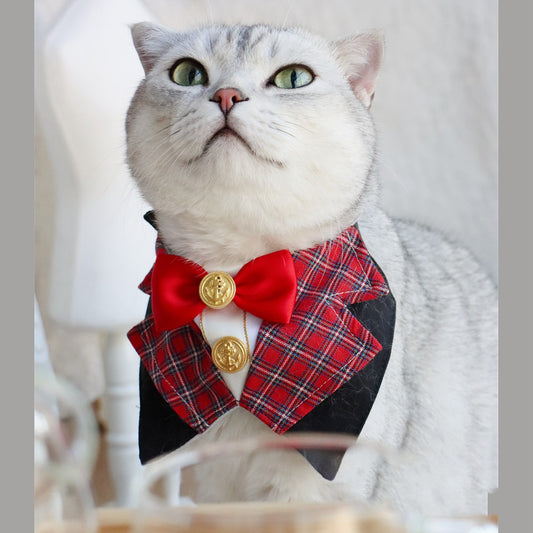 Pet Cat Dog British Academy Style Bib Tie