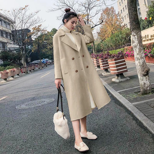 Petite Women's Wool Coat With Notched Lapel