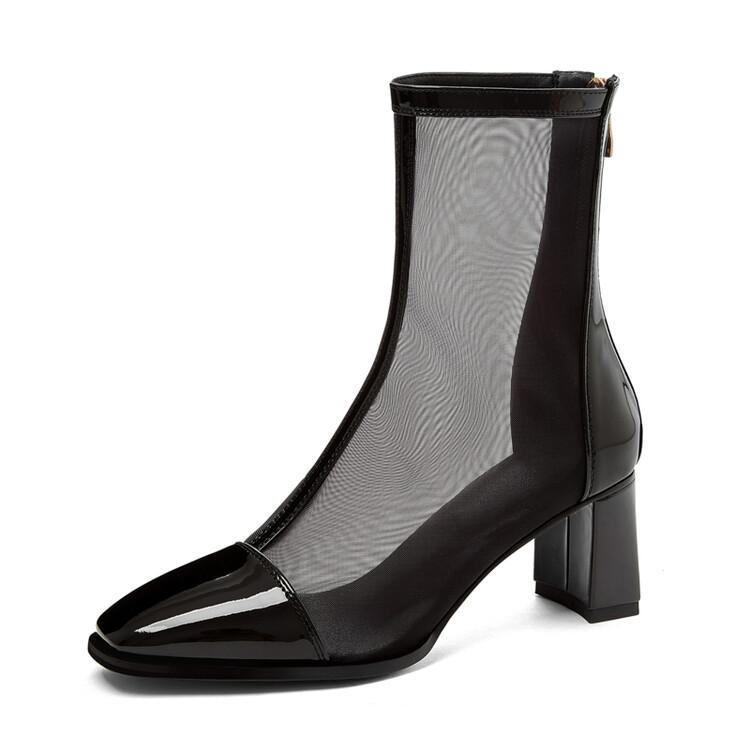 Women's Fashionable And Personalized Cut-out Net Boots