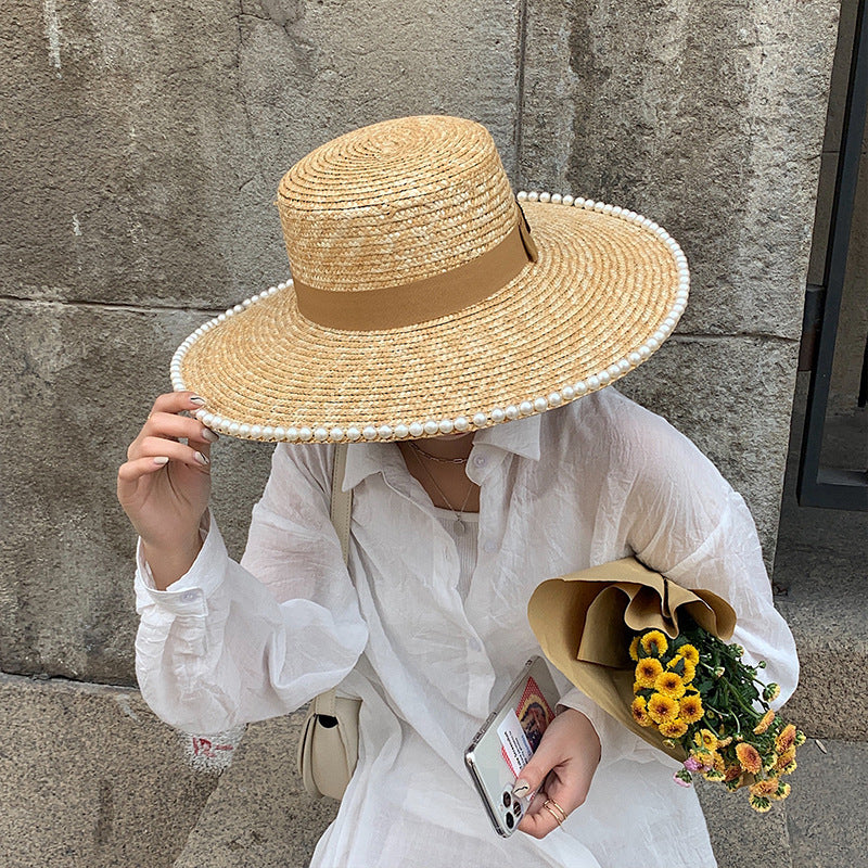 Pearl Element Natural Straw Big Brim