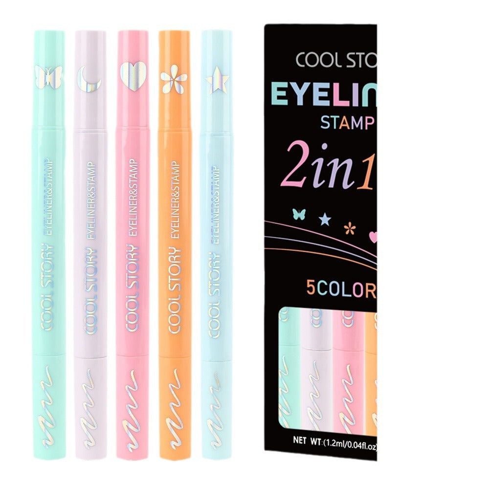 Color Eyeliner 5 PCs Suit Double-headed Seal Eyeliner Long-lasting Quick-drying