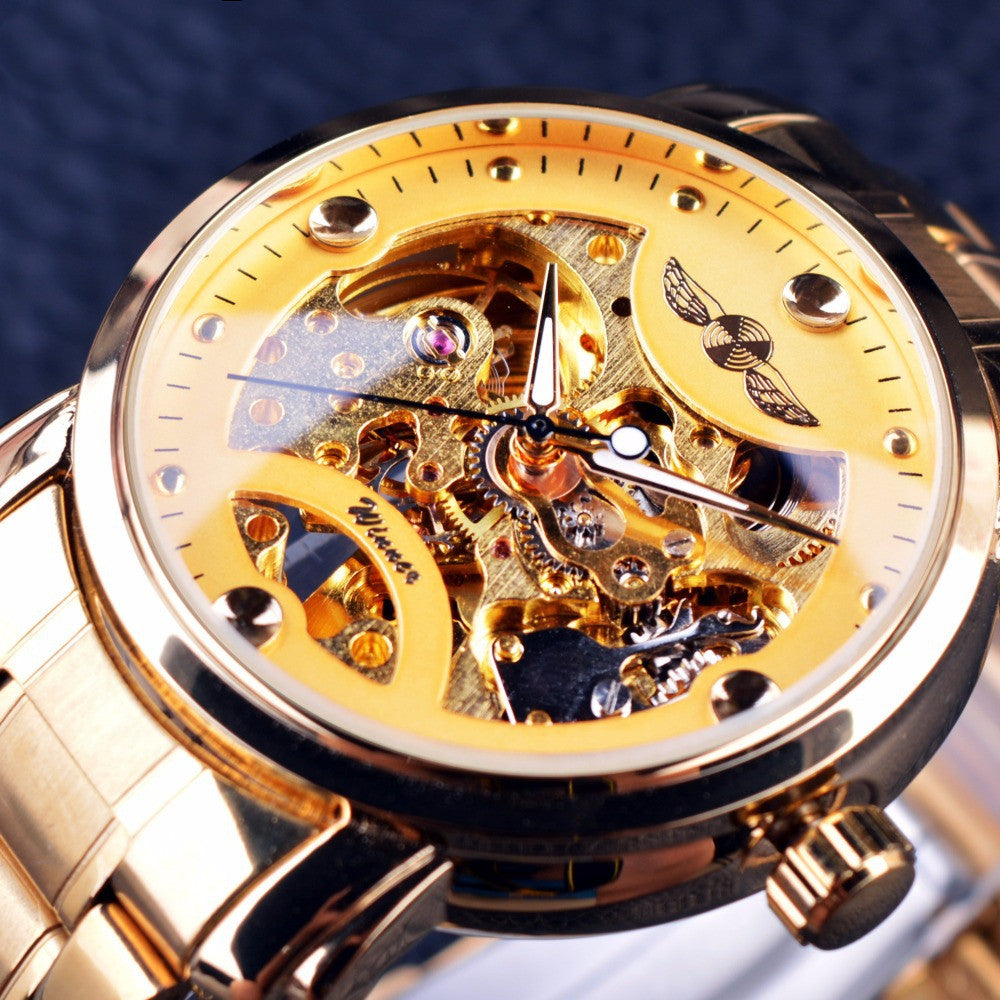 Casual temperament skeleton automatic mechanical watch