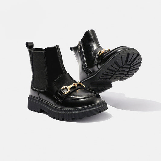 Children's Leather Short Martin Boots