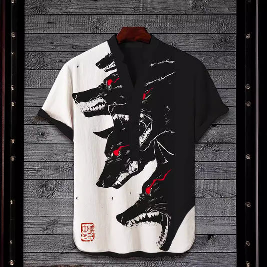 Digital Animal Style Short Sleeve Shirt