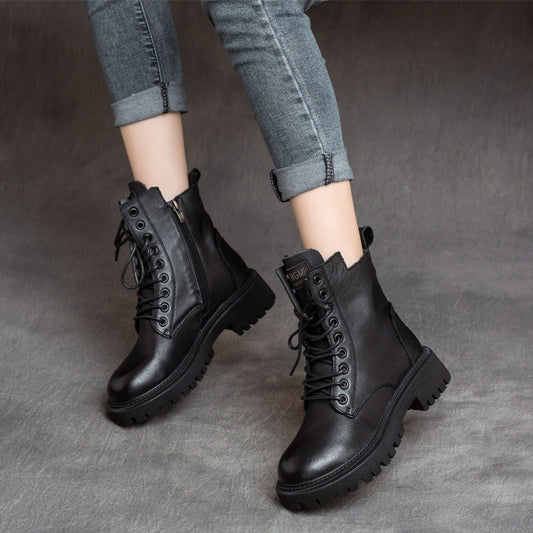 Mid-Tube All-Match Martin Boots Side Zipper