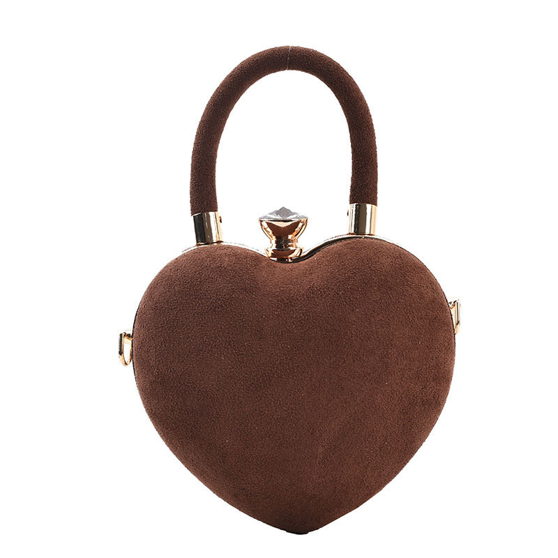 Retro Simple Inside Personality Heart-shaped Portable Messenger Bag