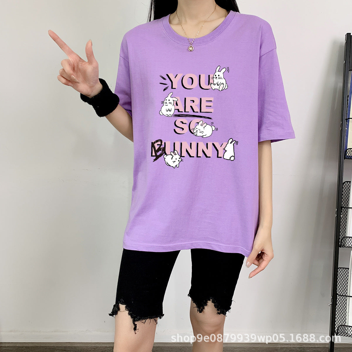 Rabbit Cotton Schoolgirl Short Sleeve Top