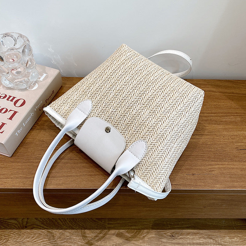 Ladies New Large Capacity Straw Tote Bag
