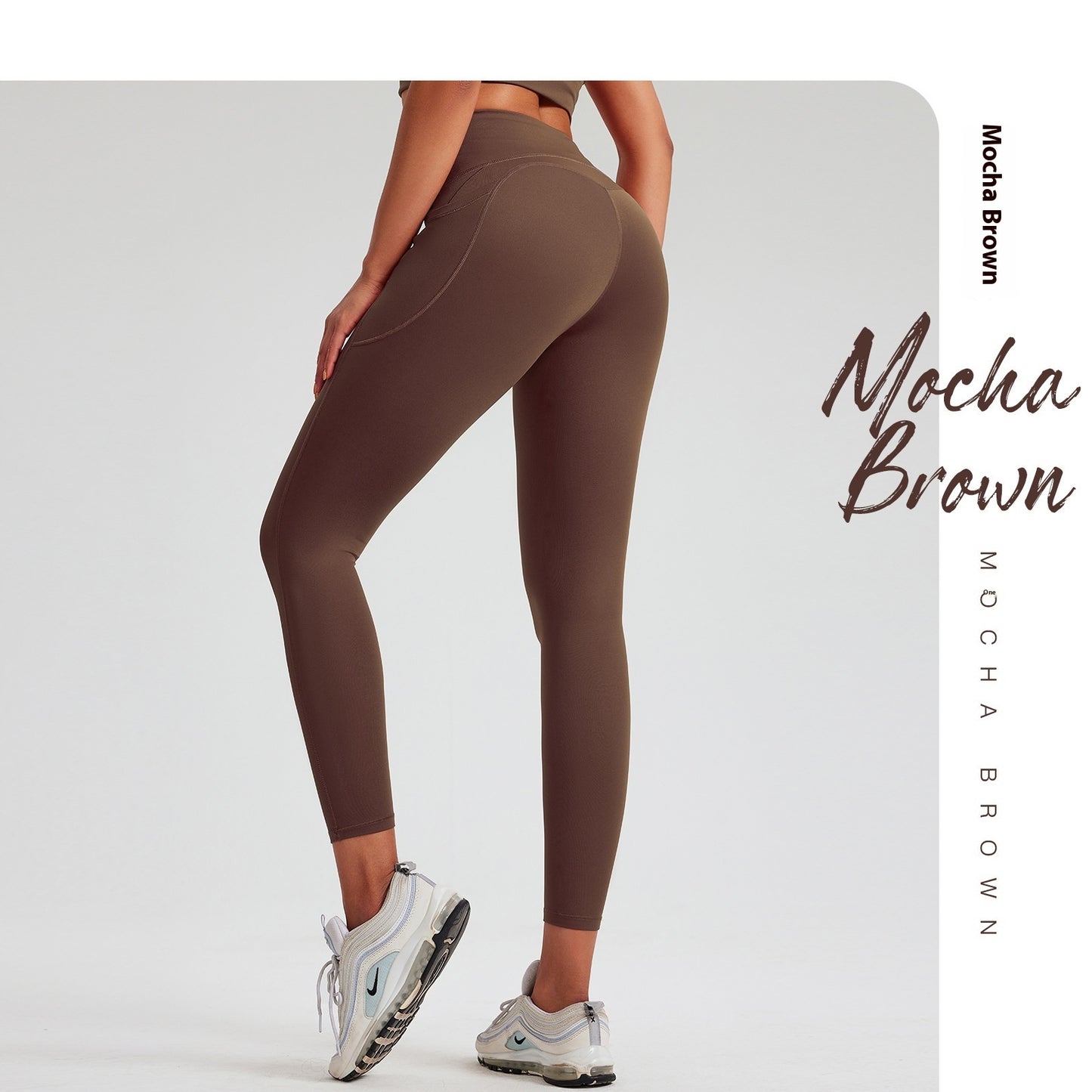 High Waist Shaping Peach Hip Exercise Lycra High Elastic Nude Feel Yoga Pants
