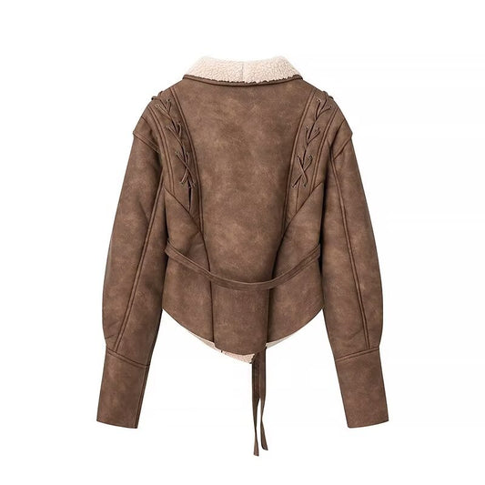 Brown Lace Fur Coat