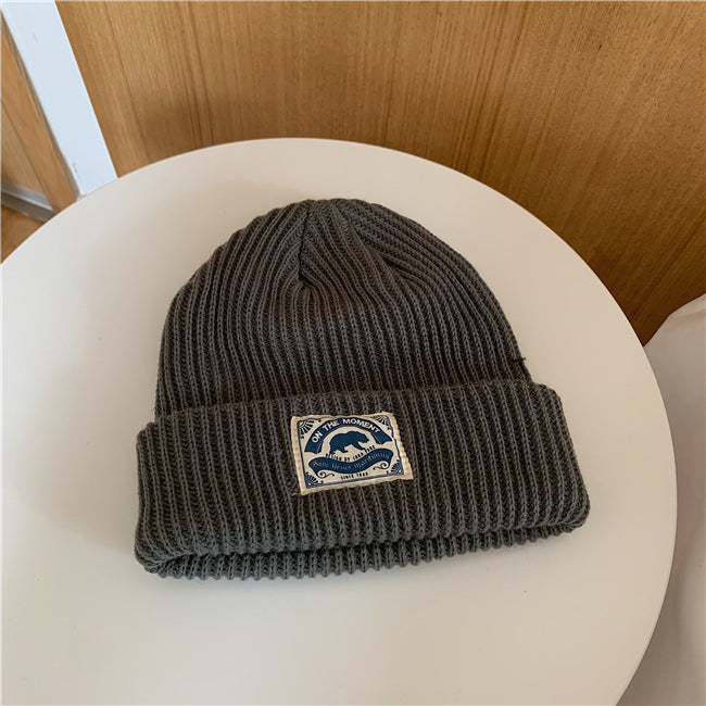 Japanese Patch Wool Hat Warm All-match Knitted