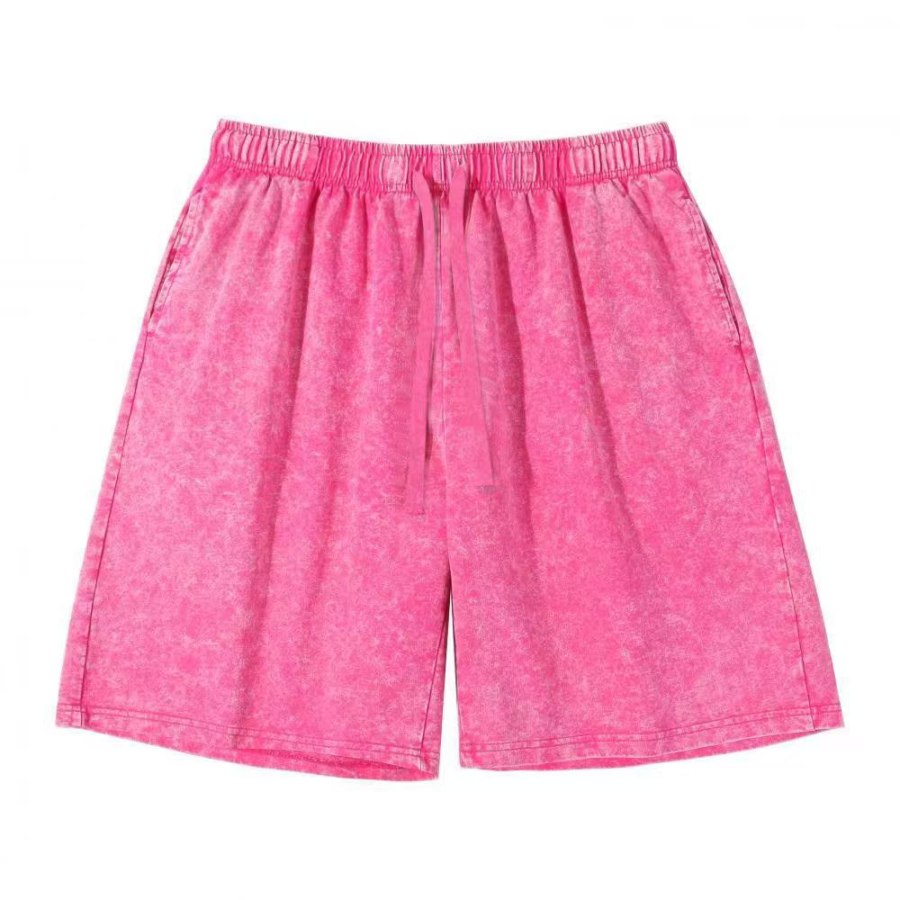 Distressed Fried Snowflake Shorts Washed Cotton Retro Loose Shorts