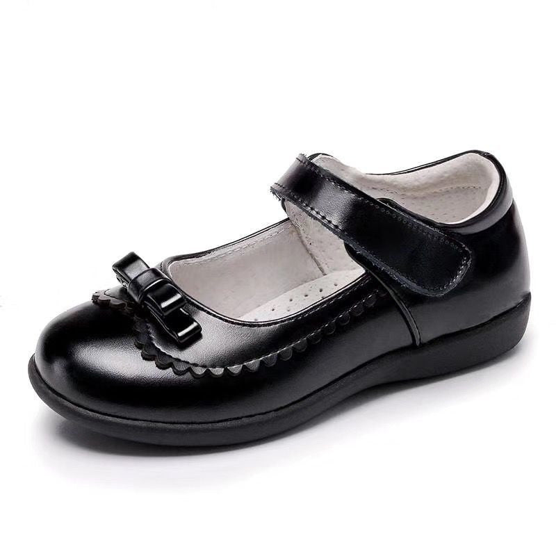 Black Leather Princess Shoes Single Student Performance Shoes