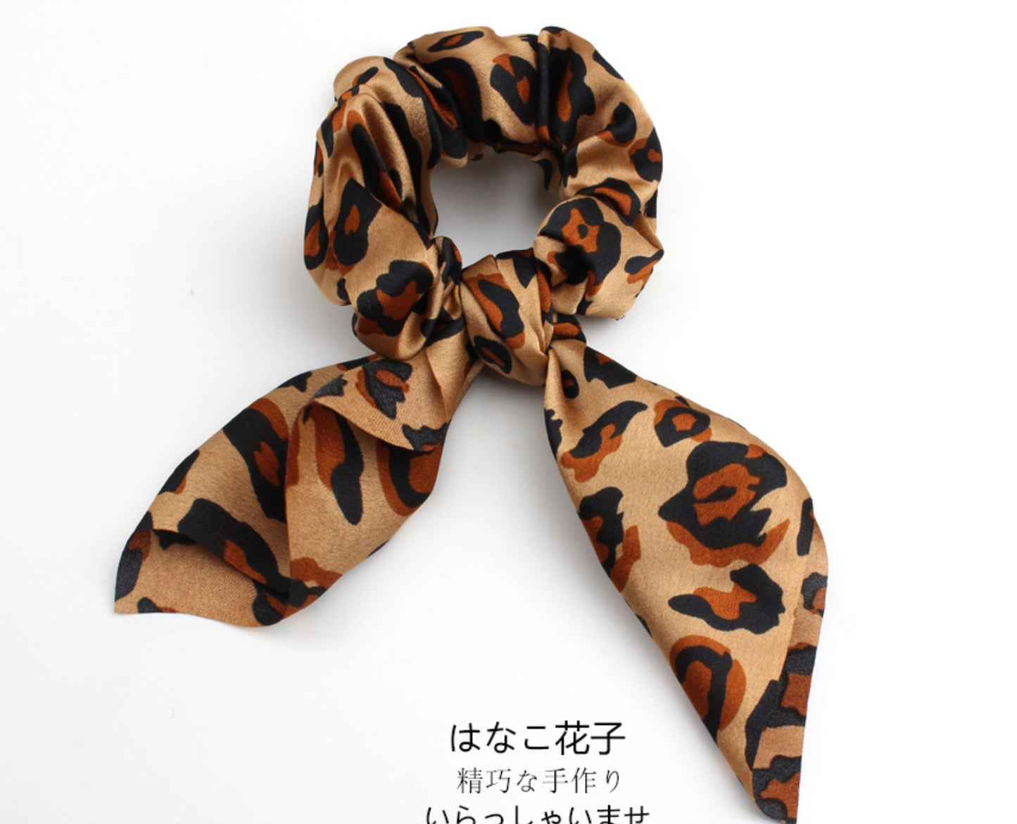 4 stk. Leopard Slange Blomster Streamers Scrunchies Hår Tørklæde til Kvinder
