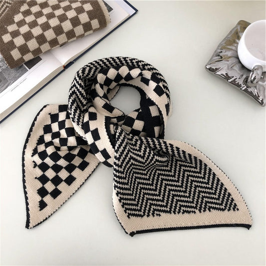 Fashionable Women's Checkerboard Plaid Warm Scarf