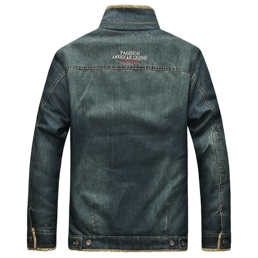 Denim Jacket Men's Denim Jacket Style Plus Size Plus Velvet Coat Cotton Coat