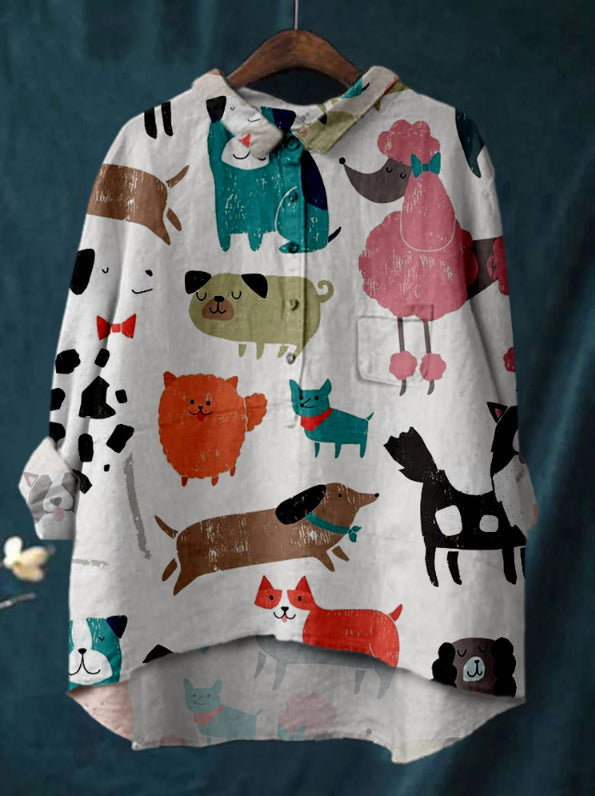 Dame T-shirt-top med Halv Cardigan og Lomme